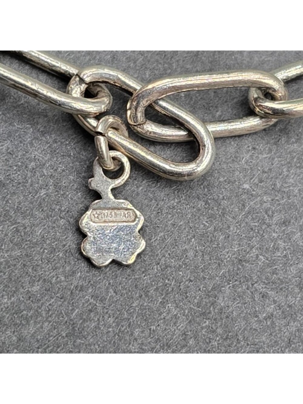 Italian Sterling Silver Padlock Paperclip Chain Statement Necklace 17" - Picture 4 of 13